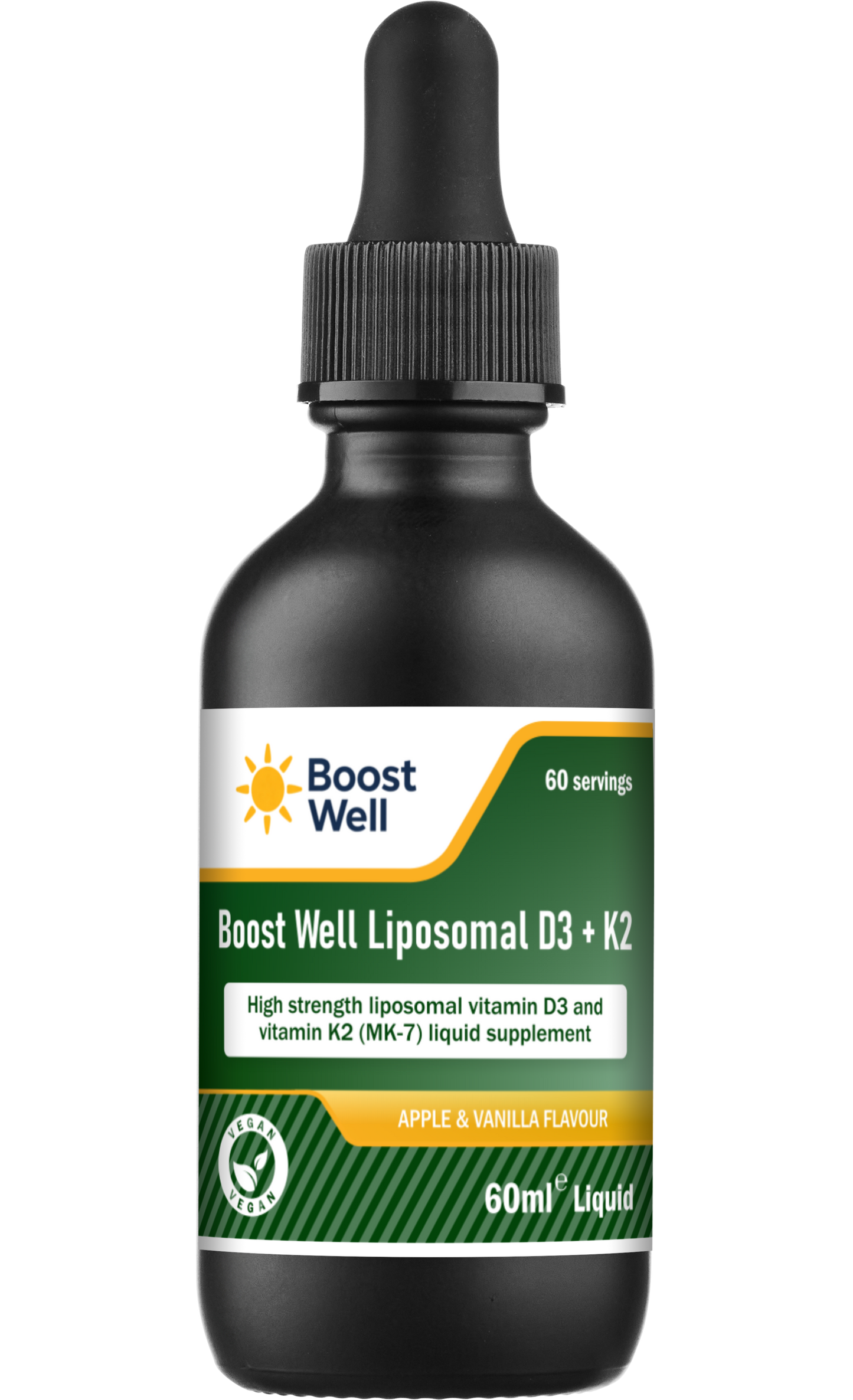 Boost Well Liposomal Vitamin D3 + K2 Drops (60ml) | High Absorption
