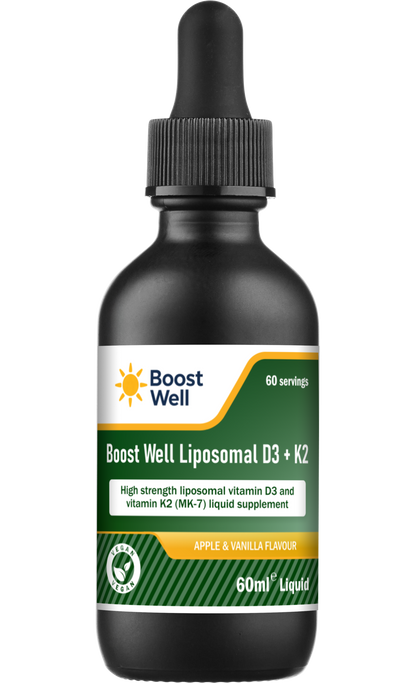Boost Well Liposomal Vitamin D3 + K2 Drops (60ml) | High Absorption
